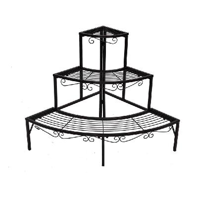levede outdoor indoor pot plant stand garden metal 3 tier planter corner shelf