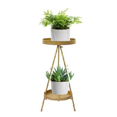 levede plant stand 2 tiers outdoor indoor metal flower pots rack garden gold 
