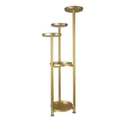 levede plant stand outdoor indoor flower pots rack garden shelf gold 120cm