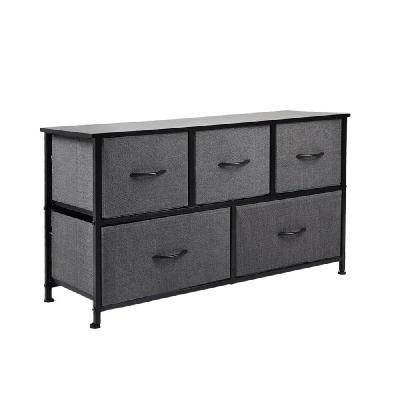 levede storage cabinet tower chest of drawers dresser tallboy 5 drawer dark grey