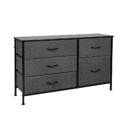 levede storage cabinet tower chest of drawers dresser tallboy 5 drawer grey