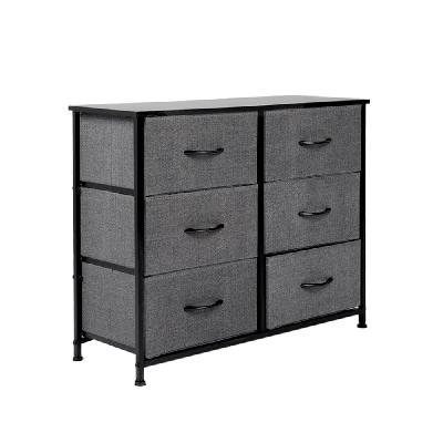 levede storage cabinet tower chest of drawers dresser tallboy 6 drawer dark grey