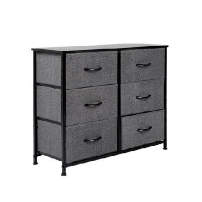 levede storage cabinet tower chest of drawers dresser tallboy 6 drawer dark grey