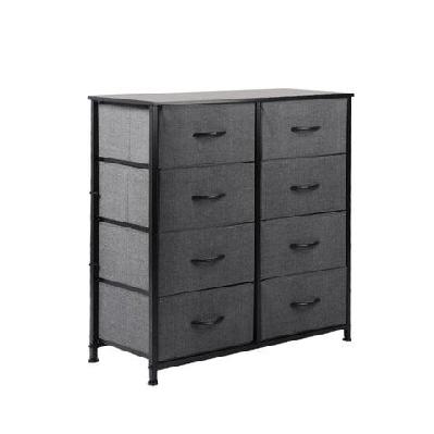 levede storage cabinet tower chest of drawers dresser tallboy 8 drawer dark grey