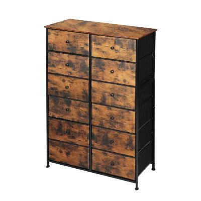 levede storage cabinet tower chest of drawers dresser tallboy drawer retro brown