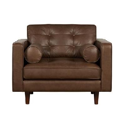 lexington leather 1-seater sofa lounge relaxing accent chair armchair tan 1 seater / tan