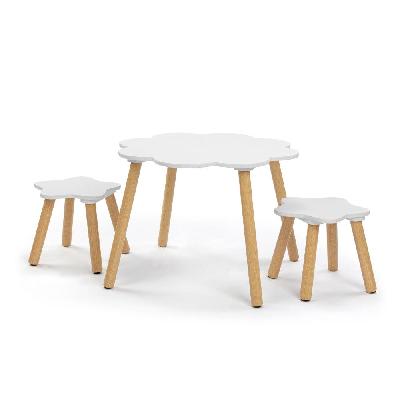 liam kids furniture cloud table and 2x star stools - white/oak