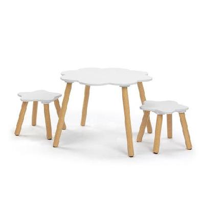 liam kids furniture cloud table and 2x star stools - white/oak