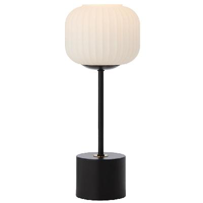 liam modern table desk lamp light metal glass black matte