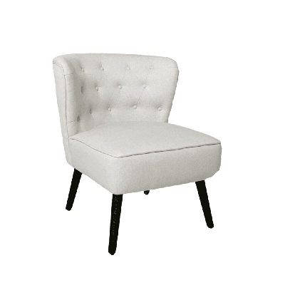 lina fabric lounge accent armchair wooden legs - beige
