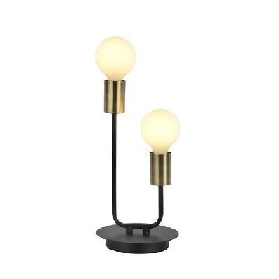 lincoln 2-lights table desk lamp metal base - antique brass