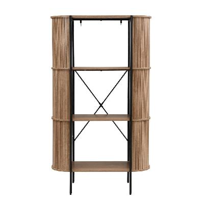 lior 3-tier bookcase open shelving unit organiser oak and black
