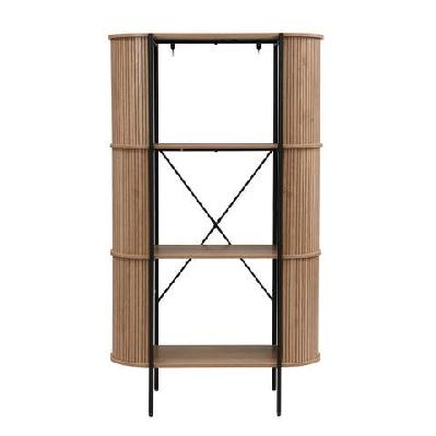 lior 3-tier bookcase open shelving unit organiser oak and black