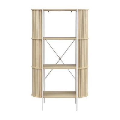 lior 3-tier bookcase open shelving unit organiser oak and white