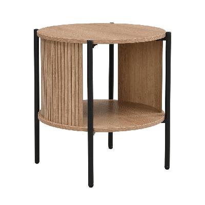 lior open shelf side end lamp table oak