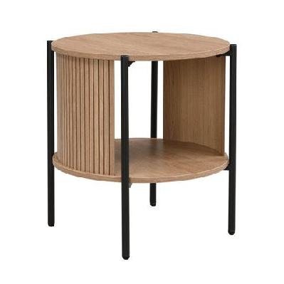 lior open shelf side end lamp table oak
