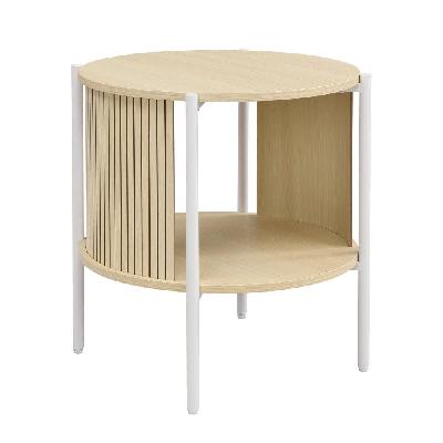lior open shelf side end lamp table white