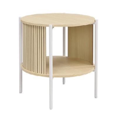 lior open shelf side end lamp table white