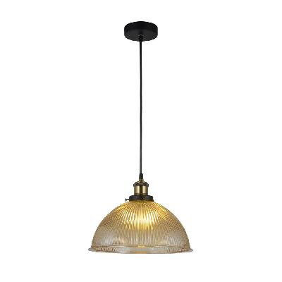 livia hanging pendant lamp glass shade - black / amber