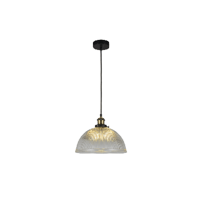 livia hanging pendant lamp glass shade - black / clear