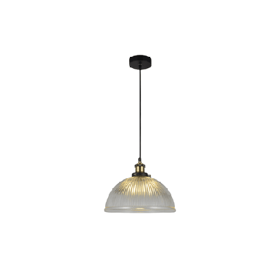 livia hanging pendant lamp glass shade - black / clear