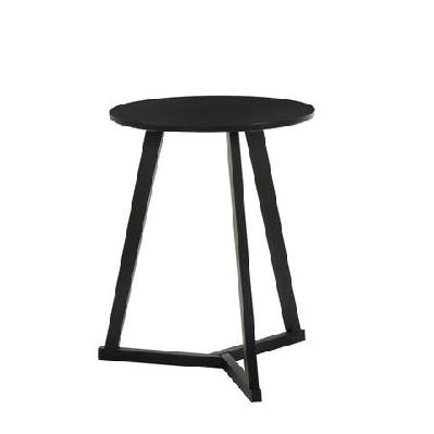 liza modern wooden round side end lamp table - black