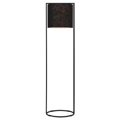 loftus industrial standing floor lamp light metal fabric antique black black