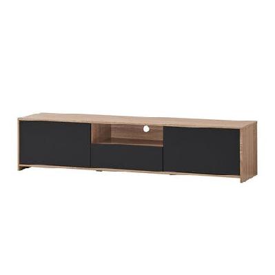 londyn tv stand entertainment unit w/ 2-doors 1-drawer - oak/black