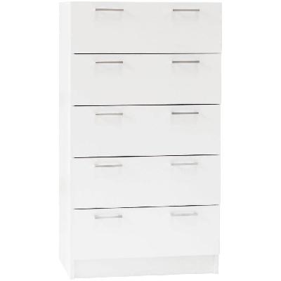 lorenzo chest of 5-drawer tallboy storage cabinet - white