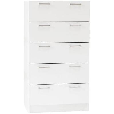 lorenzo chest of 5-drawer tallboy storage cabinet - white