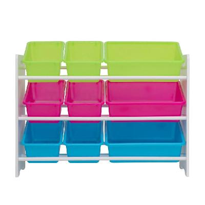 lotus kids 9-bins toys organizer unit storage rack