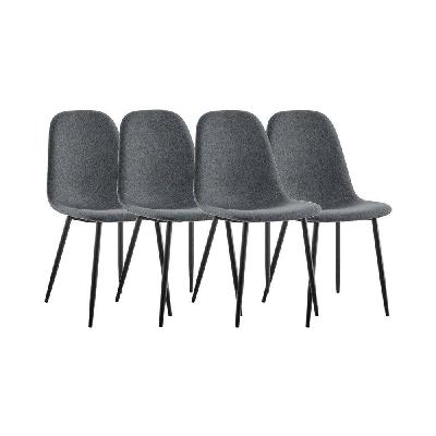 lucas set of 4 fabric kitchen dining side chairs beige