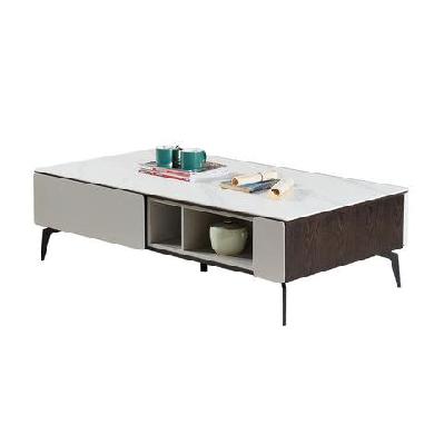 lucinda sintered stone rectangular coffee table - white