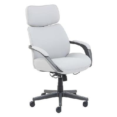 luxo ergonomic pu leather computer study home office excecutive chair - light grey