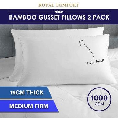 luxury - bamboo gusset pillow - twin pack