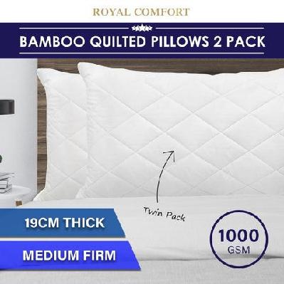 luxury - bamboo quilted pillow - twin pack