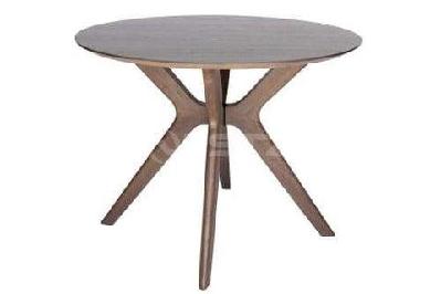 lyn round wood dining table - 100cm - walnut