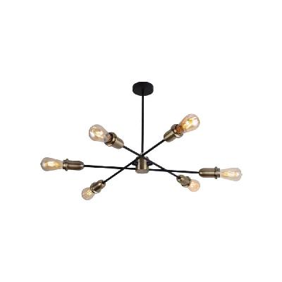 lynsey modern elegant pendant lamp ceiling light - black and antique brass