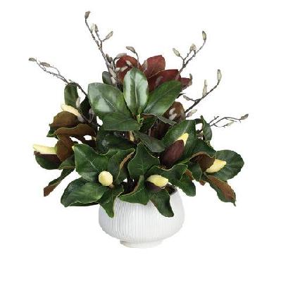 magnolia foliage mixed 60cm artificial plant flower arrangement decorative in pot