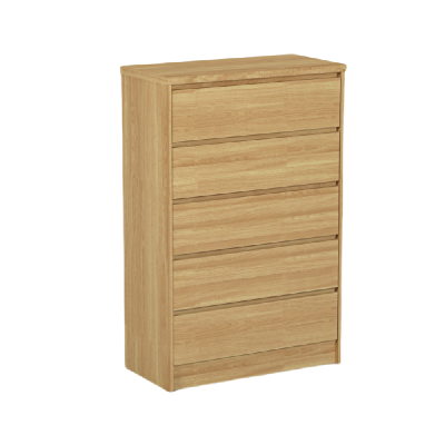 mahin wooden tallboy chest of 5-drawers storage cabinet oak