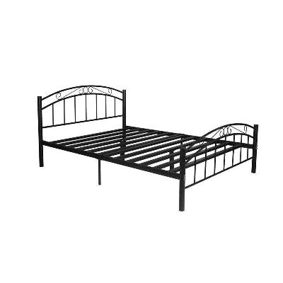 designer modern metal bed frame double size - black
