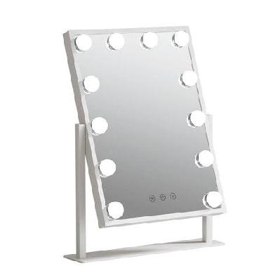 makeup mirror hollywood vanity with led light rotation tabletop white
