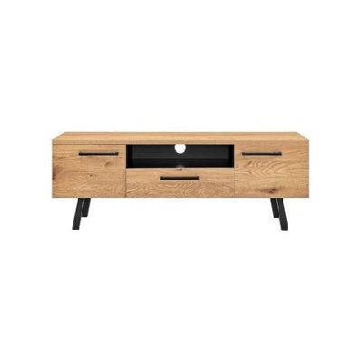 mallow lowline entertainment unit tv stand storage cabinet 140cm - oak