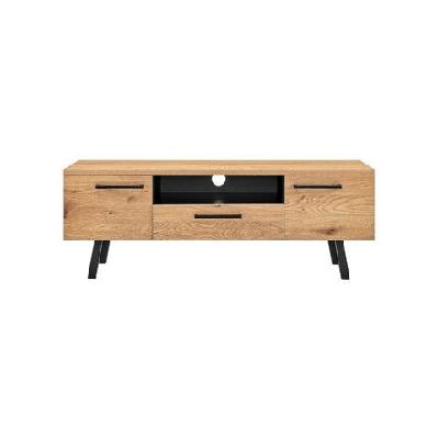 mallow lowline entertainment unit tv stand storage cabinet 140cm - oak