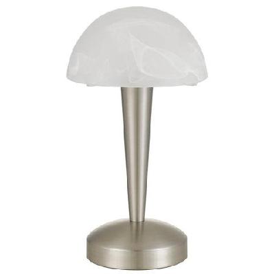 mandel contemporary table desk lamp light metal nickel polished