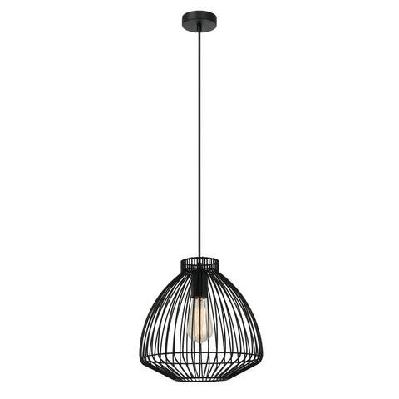manu pendant lamp light interior es od300mm h285mm black cone (concave) wire cage