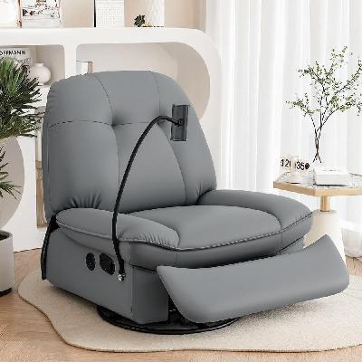 manual swivel rocker recliner with usb ports rocking chair nursery sofa lounge