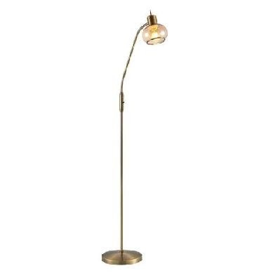 marbell contemporary standing floor lamp light metal glass antique brass amber gloss