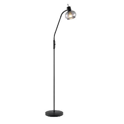 marbell contemporary standing floor lamp light metal glass black smoke matte