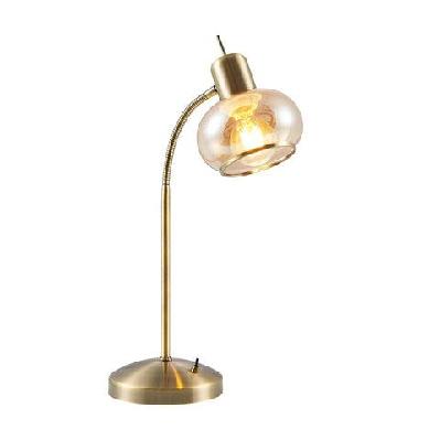 marbell contemporary table desk lamp light metal glass antique brass amber gloss